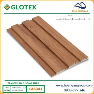 Tấm Ốp Lam 3 Sóng Thấp Nhựa Giả Gỗ Glotex GLS341