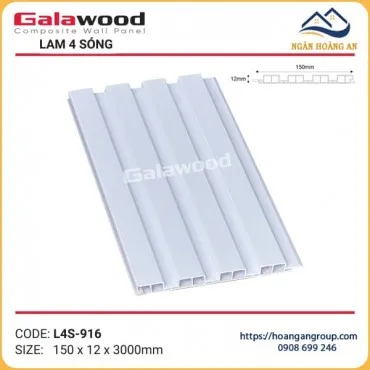Lam Sóng Ốp Tường Galawood Màu Trắng L4S-916