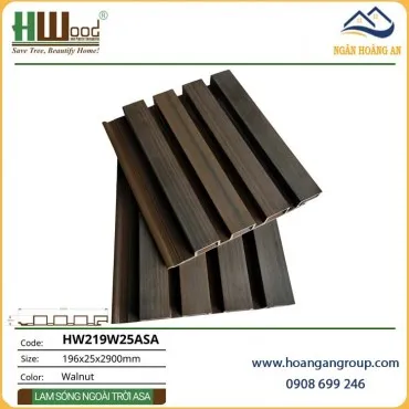 Tấm Ốp Lam 4 Sóng Gỗ Nhựa Phủ ASA Hwood HW219W25ASA Walnut