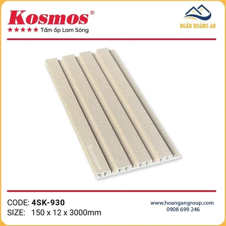 Tấm Ốp Lam 4 Sóng Kép Kosmos Giả Vân Vải 4SK-930 Tấm Ốp Lam 4 Sóng Kép Kosmos Giả Vân Vải 4SK-930