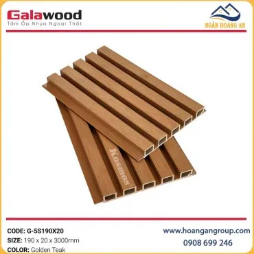 Tấm Ốp Lam 5 Sóng Gỗ Nhựa ASA Galawood G-5S190X20 Golden Teak