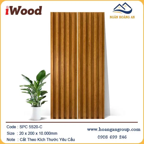 Tấm Ốp Lam 5 Sóng Nhựa Giả Gỗ iWood 5S20-C