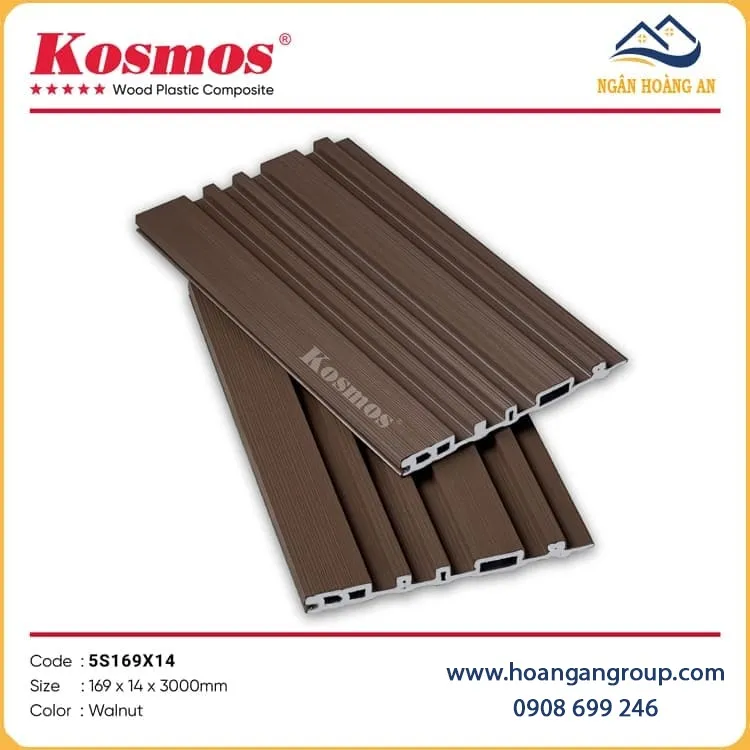 Tấm Ốp Lam 5 Sóng Phủ ASA Kosmos 5S169X14 Walnut Tấm Ốp Lam 5 Sóng Phủ ASA Kosmos 5S169X14 Walnut