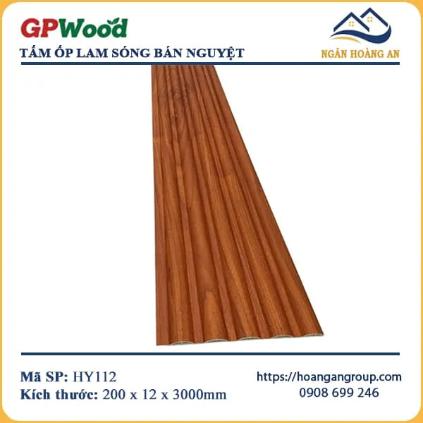 Lam Sóng Bán Nguyệt Nhựa Giả Gỗ GPWood HY112 Lam Sóng Bán Nguyệt Nhựa Giả Gỗ GPWood HY112