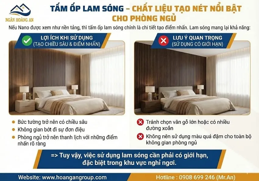 Tấm Ốp Lam Sóng – Chất Liệu Tạo Nét Nổi Bật Cho Phòng Ngủ