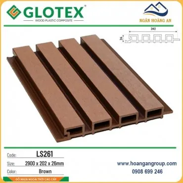 Lam Sóng Gỗ Nhựa Ngoài Trời Glotex LS261 Brown