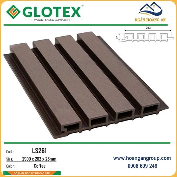 Tấm Ốp Lam Sóng Gỗ Nhựa Ngoài Trời Glotex Coffee Tại Tân Bình TPHCM Tấm Ốp Lam Sóng Gỗ Nhựa Ngoài Trời Glotex Coffee Tại Tân Bình TPHCM