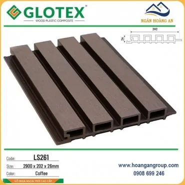 Lam Sóng Gỗ Nhựa Ngoài Trời Glotex LS261 Coffee