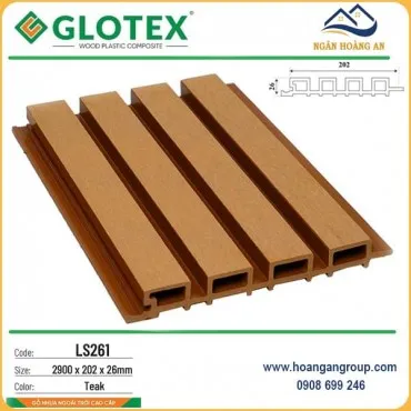 Lam Sóng Gỗ Nhựa Ngoài Trời Glotex LS261 Teak
