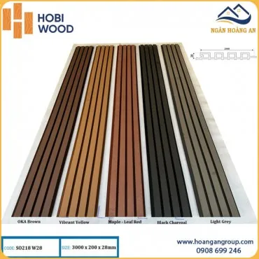 Tấm Ốp Lam Sóng Gỗ Nhựa Ngoài Trời Hobi Wood SO218W28
