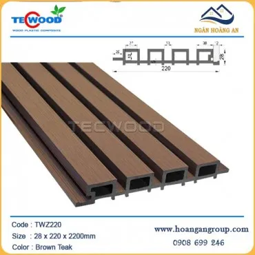 Lam Sóng Gỗ Nhựa Ngoài Trời Tecwood TWZ220 Brown Teak
