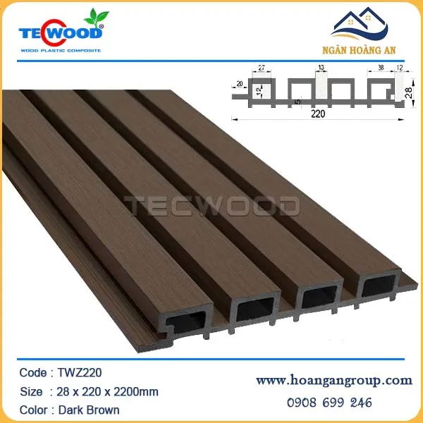 Tấm Ốp Lam Sóng Gỗ Nhựa Ngoài Trời TecWood Tại Củ Chi TPHCM