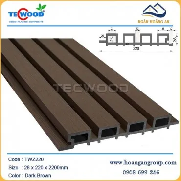 Lam Sóng Gỗ Nhựa Ngoài Trời Tecwood TWZ220 Dark Brown