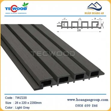 Lam Sóng Gỗ Nhựa Ngoài Trời Tecwood TWZ220 Light Grey