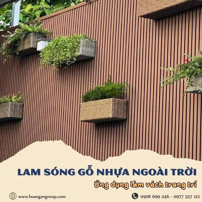 Ứng Dụng Tấm Ốp Lam Sóng Gỗ Nhựa Để Ốp Vách Trang Trí Bồn Hoa