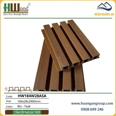 Tấm Ốp Lam Sóng Ngoài Trời Phủ ASA Hwood HW184W28ASA Bio-Teak