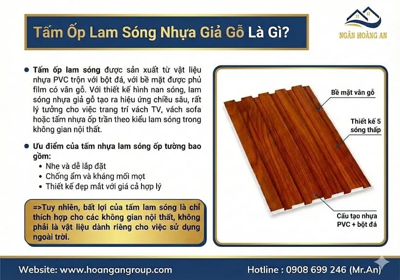 Tấm Ốp Lam Sóng Nhựa Giả Gỗ Là Gì?