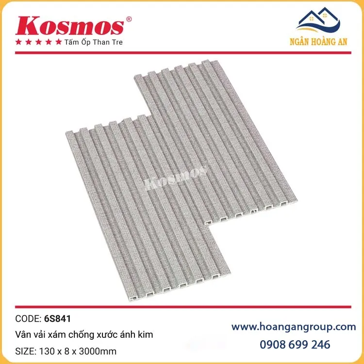 Lam Sóng Sợi Than Tre Kosmos 6S841 Vân Vải Xám Ánh Kim Lam Sóng Sợi Than Tre Kosmos 6S841 Vân Vải Xám Ánh Kim