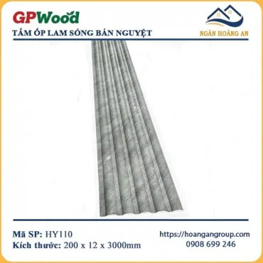 Tấm Ốp Lam Sóng Bán Nguyệt GPWood HY110 Vân Xi Măng