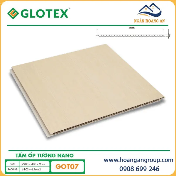 Tấm Nhựa Ốp Tường Nano Giả Gỗ Glotex GOT07 Tấm Nhựa Ốp Tường Nano Giả Gỗ Glotex GOT07