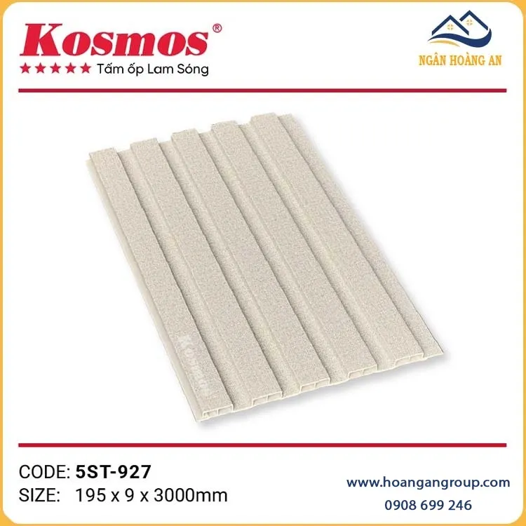 Tấm Ốp Nhựa Lam 5 Sóng Thấp Vân Vải Kosmos 5ST-927
