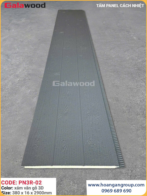 Tấm Ốp Panel Cách Nhiệt 3 Rãnh Galawood PN3R-02 Xám Vân Gỗ 3D Tấm Ốp Panel Cách Nhiệt 3 Rãnh Galawood PN3R-02 Xám Vân Gỗ 3D