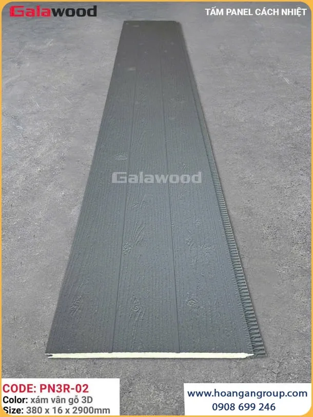 Tấm Ốp Panel Cách Nhiệt 3 Rãnh Galawood PN3R-02 Xám Vân Gỗ 3D Tấm Ốp Panel Cách Nhiệt 3 Rãnh Galawood PN3R-02 Xám Vân Gỗ 3D