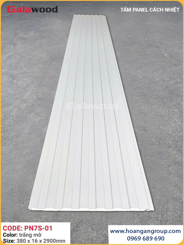 Tấm Ốp Panel Cách Nhiệt Galawood PN4R-01 Trắng Mờ
