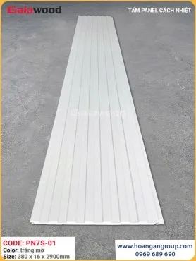Tấm Ốp Panel Cách Nhiệt 7 Sóng Galawood PN7S-01 Trắng Mờ