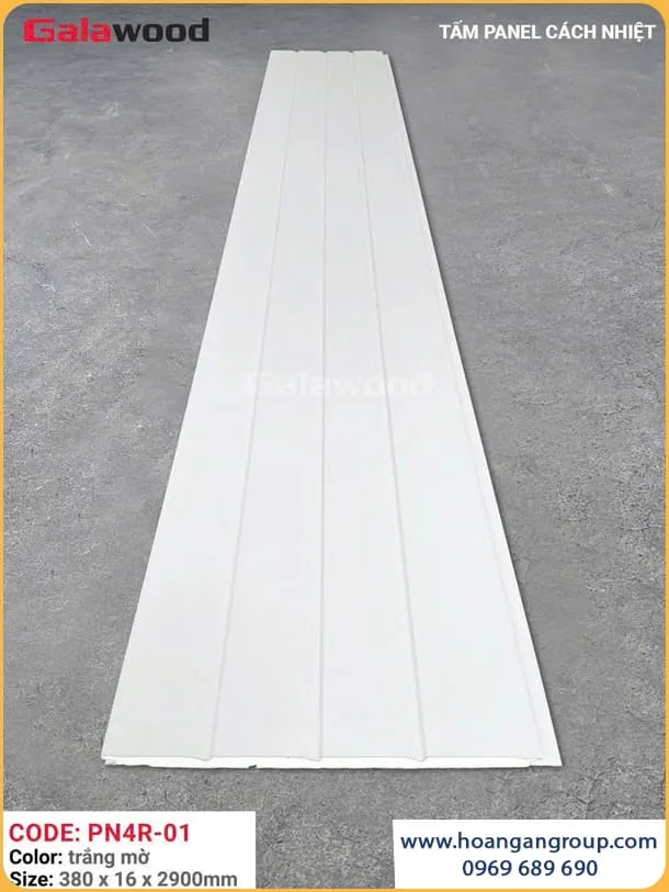 Tấm Ốp Panel Cách Nhiệt Galawood PN4R-01 Trắng Mờ