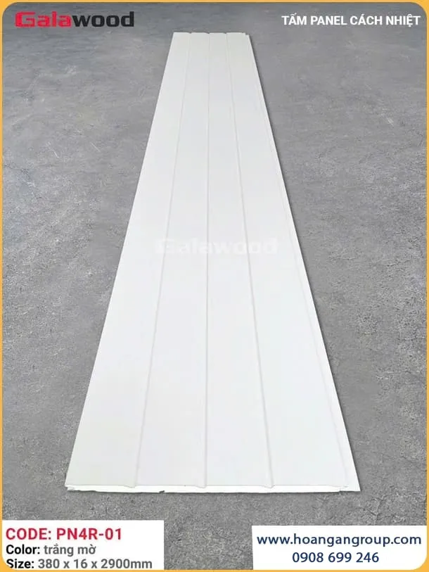 Tấm Ốp Panel Cách Nhiệt Galawood PN4R-01 Trắng Mờ
