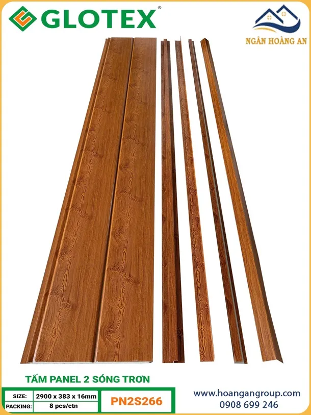 Tấm Ốp Panel Cách Nhiệt Glotex PN2S266 16mm Vân Gỗ Cánh Gián