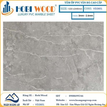 Tấm Nhựa Ốp Tường PVC Giả Đá Hobi Wood VD2601 Dày 2.6mm