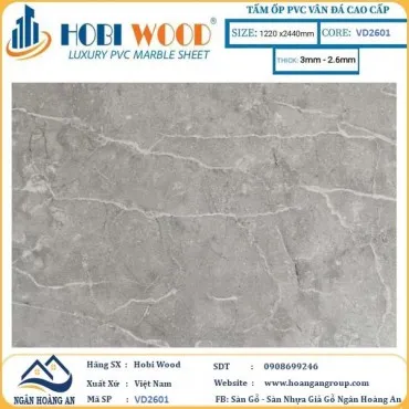 Tấm Nhựa Ốp Tường PVC Giả Đá Hobi Wood VD2601 Dày 2.6mm