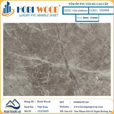 Tấm Nhựa Ốp Tường PVC Giả Đá Hobi Wood VD2605 Dày 2.6mm