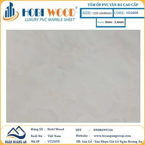 Tấm Nhựa Ốp Tường PVC Giả Đá Hobi Wood