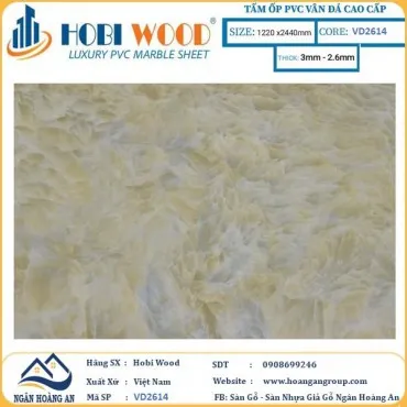 Tấm Nhựa Ốp Tường PVC Giả Đá Hobi Wood VD2614 Dày 2.6mm