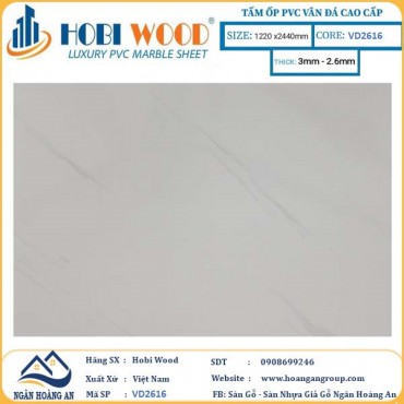 Tấm Nhựa Ốp Tường PVC Giả Đá Hobi Wood VD2616 Dày 2.6mm