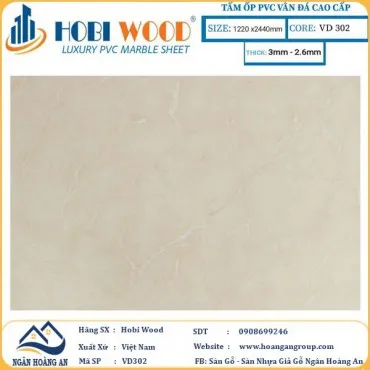 Ốp Tường PVC Giả Đá Hobi Wood VD302 Dày 3.0mm