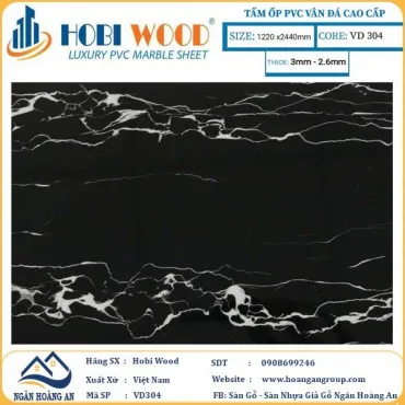 Ốp Tường PVC Giả Đá Hobi Wood VD304 Dày 3.0mm