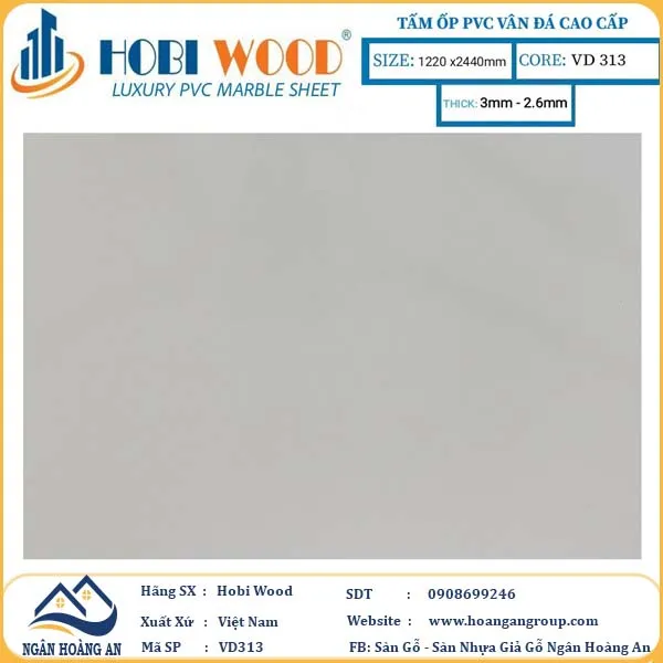 Tấm Nhựa Ốp Tường PVC Giả Đá Hobi Wood 