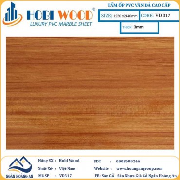 Tấm Nhựa Ốp Tường PVC Giả Đá Hobi Wood VD317 Dày 3.0mm