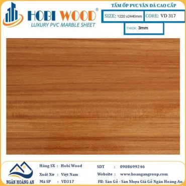Tấm Nhựa Ốp Tường PVC Giả Đá Hobi Wood VD317 Dày 3.0mm