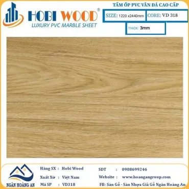 Tấm Nhựa Ốp Tường PVC Giả Đá Hobi Wood VD31́8 Dày 3.0mm