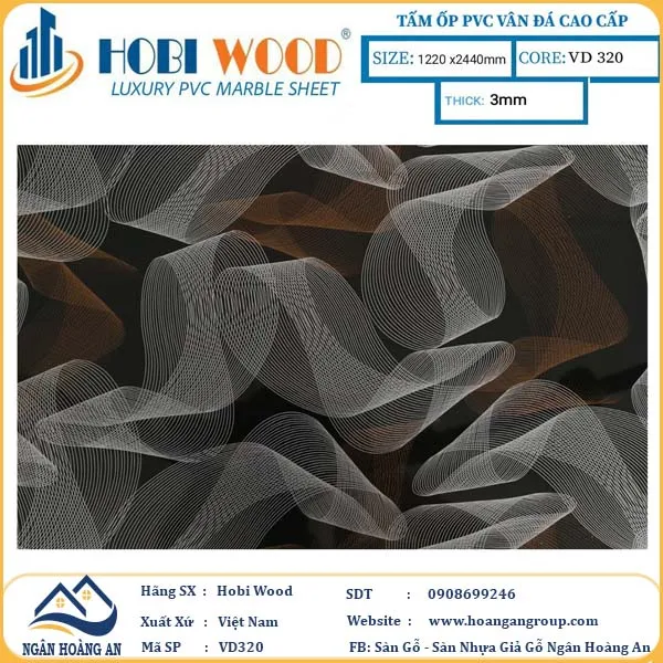 Tấm Nhựa Ốp Tường PVC Giả Đá Hobi Wood