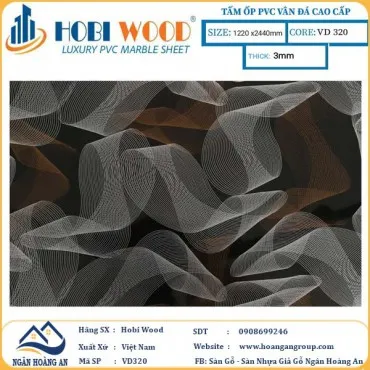 Tấm Nhựa Ốp Tường PVC Giả Đá Hobi Wood VD320 Dày 3.0mm