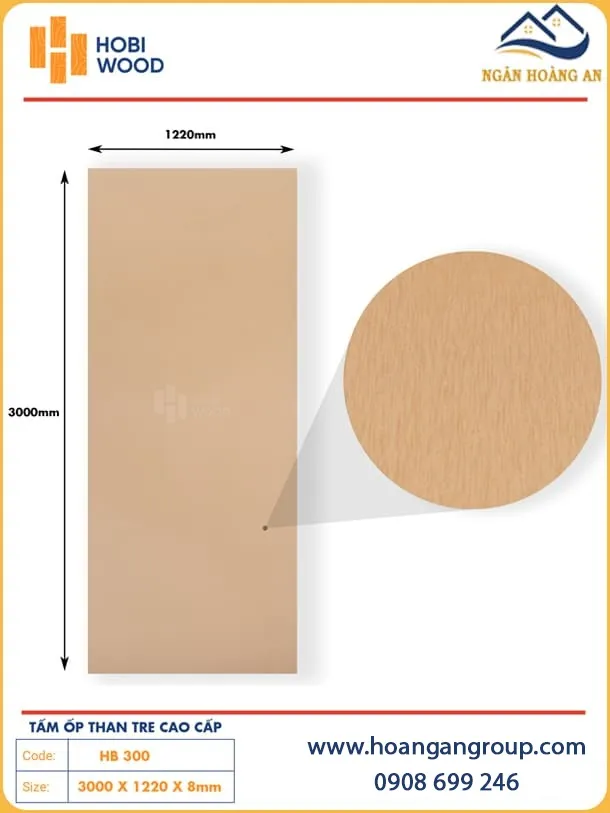 Tấm Ốp Trần Than Tre Đa Năng Kim Loại Hobiwood HB 300 Tấm Ốp Trần Than Tre Đa Năng Kim Loại Hobiwood HB 300
