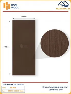 Tấm Ốp Sợi Than Tre Đa Năng Gỗ Nâu Hobiwood HB 402