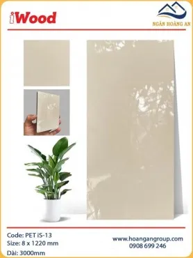 Tấm Ốp Sợi Than Tre Đa Năng Phủ PET iWood iS-13