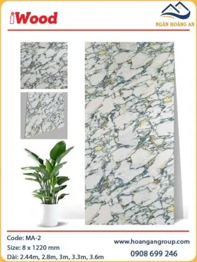Tấm Ốp Sợi Than Tre Đa Năng Vân Đá iWood MA-2